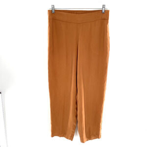 Soft Surroundings Womens Cropped Pants Pull‎ On Sz Petite M Rust Cupro Viscose
